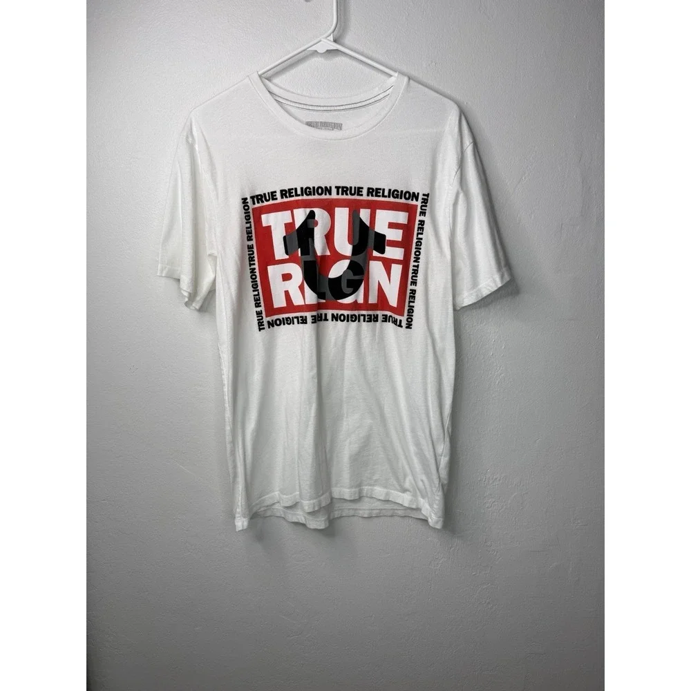 TRUE RELIGION Medium White Graphic Print T-Shirt -1869